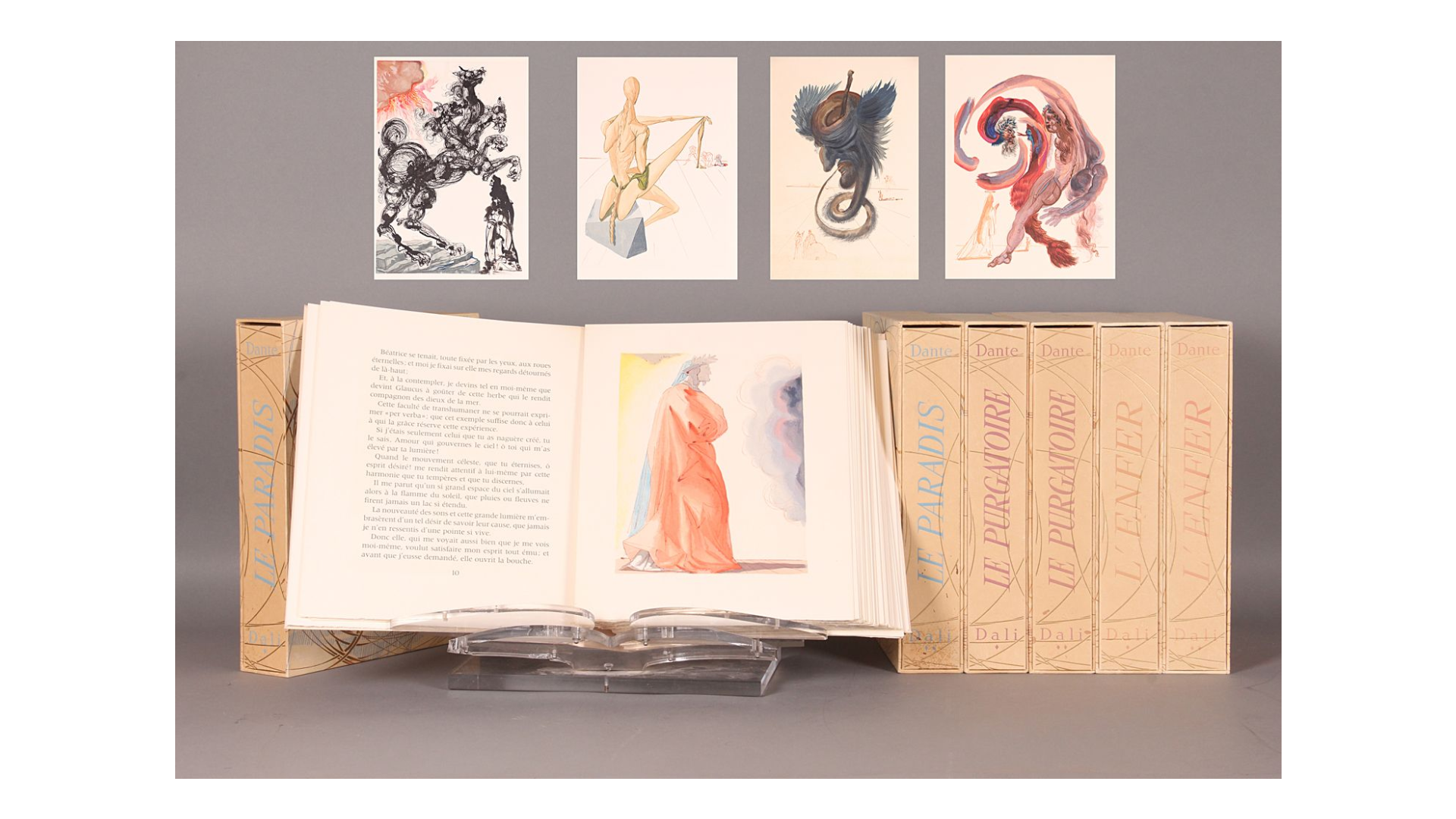 Ensemble des six volumes de La Divine Comédie illustrée par Salvador Dalí