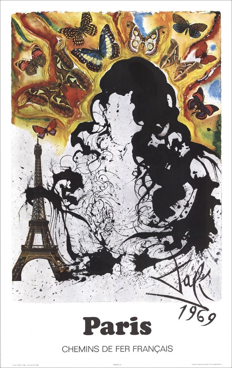 Affiche Paris pour les Chemins de fer français par Salvador Dalí