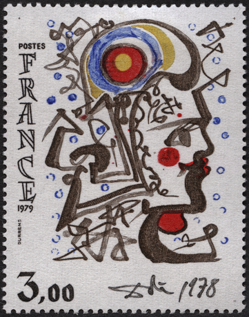 Timbre-poste français dessiné par Salvador Dalí